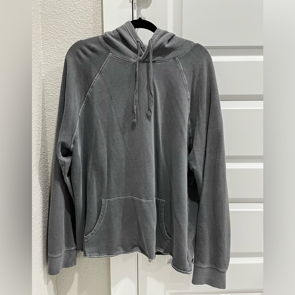 Target hoodie - washed grey. heavy weight, soft, distressed bottom hem. size XL